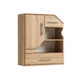 **Meuble de rangement en bois avec tiroirs et étagères**