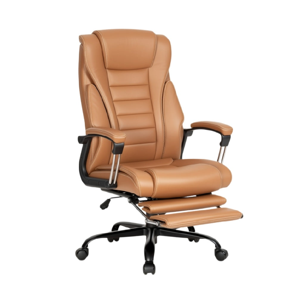 **Fauteuil de bureau ergonomique en cuir synthétique avec repose-pieds**