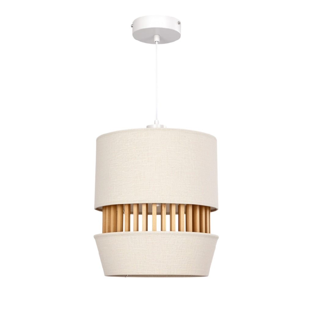 **Suspension en tissu et bois avec design contemporain**