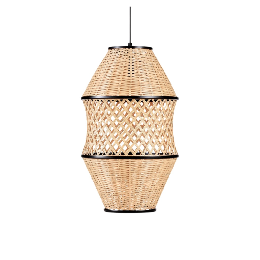 **Lampe suspendue en rotin tissé - Design moderne et artisanal**