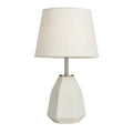 **Lampe de table en béton avec abat-jour en lin**