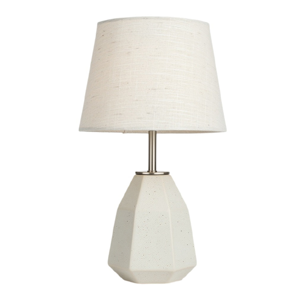 **Lampe de table en béton avec abat-jour en lin**
