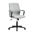 **Fauteuil de bureau ergonomique à roulettes - Tissu gris, réglable en hauteur**